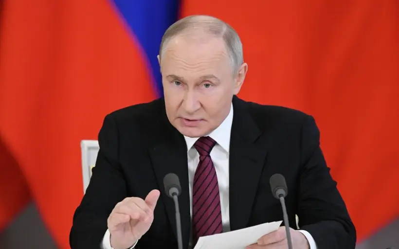 В ходе СВО Россия воюет с людьми, приверженными идеологии неонацизма - Путин. Фото. © РИА Новости. Сергей Бобылев